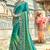 Green embroidered shimmer saree with blouse