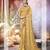 Cream embroidered georgette saree with blouse