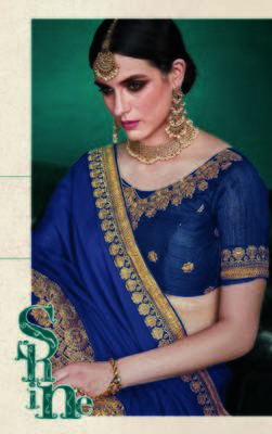 Lemon embroidered satin saree with blouse 2