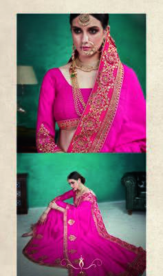 Navy blue embroidered satin saree with blouse 2