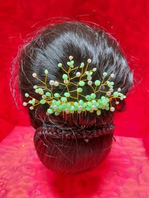 Green pearl hair-accessories 2