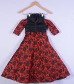 Kids Red Gown Set For Girl
