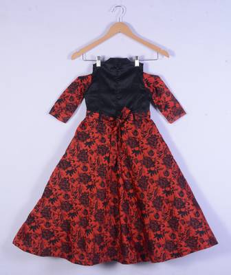 Kids Red Gown Set For Girl 2