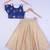 Kids Blue Top And Golden Lahenga Choli For Girl