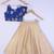 Kids Blue Top And Golden Lahenga Choli For Girl