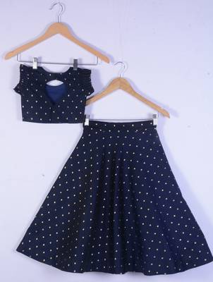 Girl Blue Lahenga Choli For Girl 2