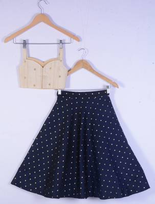 Kids Golden And Blue Lahenga Choli Set For Girl 2