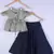 Girl Sea Green And Blue Lahenga Choli For Kids