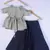 Girl Sea Green And Blue Lahenga Choli For Kids