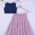 Kids Blue And Baby Pink Lahenga Choli For Girl