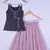 Kids Blue And Baby Pink Lahenga Choli For Girl