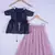 Girl Blue And Baby Pink Lahenga Choli
