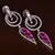 Rhodium Plated Ruby Embellished American Diamond Danglers 216ED274