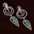 Rhodium Plated Mint Stone Embellished American Diamond Danglers 216ED277