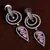 Black Gold Plated Pink Stone Embellished American Diamond Danglers 216ED278