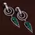 Black Gold Plated Emerald Embellished American Diamond Danglers 216ED279