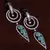 Black Gold Plated Mint Stone Embellished American Diamond Danglers 216ED282