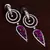 Black Gold Plated Ruby Stone Embellished American Diamond Danglers 216ED283