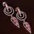 Rose Gold Plated Pink Stone Embellished American Diamond Earrings 216ED284