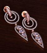 Rose Gold Plated American Diamond Earrings 216ED285