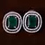 Rhodium Plated Emerald Embellished American Diamond Stud 216ED289