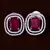 Rhodium Plated Ruby Embellished American Diamond Stud 216ED290