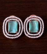 Rose Gold Plated Mint Embellished American Diamond Stud 216ED292