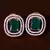 Rose Gold Plated Emerald Embellished American Diamond Stud 216ED294