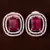 Rose Gold Plated Ruby Embellished American Diamond Stud 216ED295