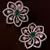 Emerald embellished rose gold plated american diamond earrings