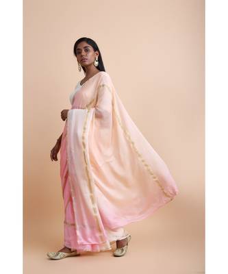 Pink Ombre Saree 1