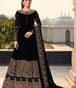 Black embroidered faux georgette salwar
