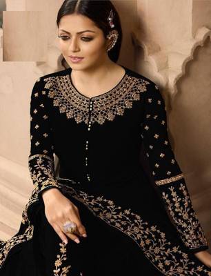 Black embroidered faux georgette salwar 2
