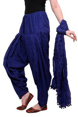 blue cotton Patiala with cotton Dupatta 3