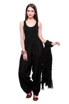 Black cotton Patiala with cotton Dupatta 1