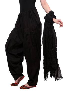 Black cotton Patiala with cotton Dupatta 3