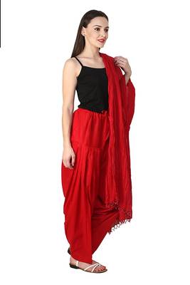 Red cotton Patiala with cotton Dupatta 2