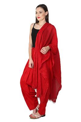 Red cotton Patiala with cotton Dupatta 3