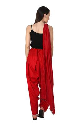 Red cotton Patiala with cotton Dupatta 4