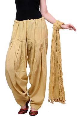 Beige cotton Patiala with cotton Dupatta 2