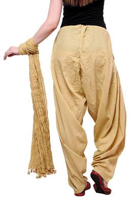 Beige cotton Patiala with cotton Dupatta 4