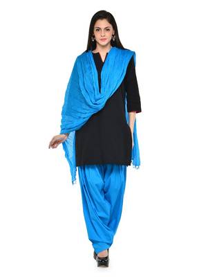 blue cotton Patiala with cotton Dupatta 1