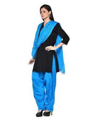 blue cotton Patiala with cotton Dupatta 2