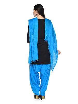 blue cotton Patiala with cotton Dupatta 3