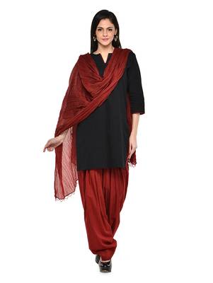 Maroon cotton Patiala with cotton Dupatta 1