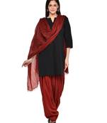 Maroon cotton Patiala with cotton Dupatta