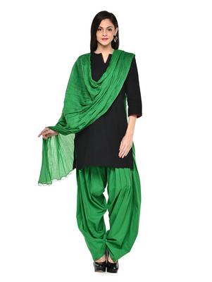 green cotton Patiala with cotton Dupatta 1