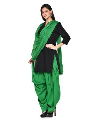 green cotton Patiala with cotton Dupatta 2