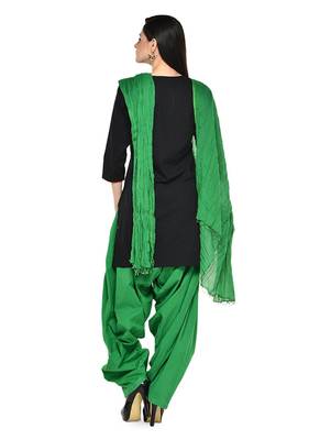 green cotton Patiala with cotton Dupatta 3