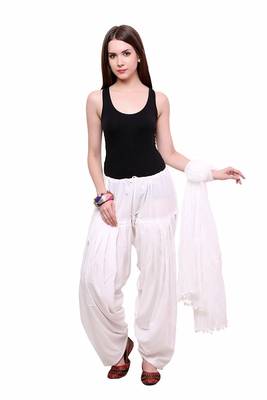 White cotton Patiala with cotton Dupatta 1